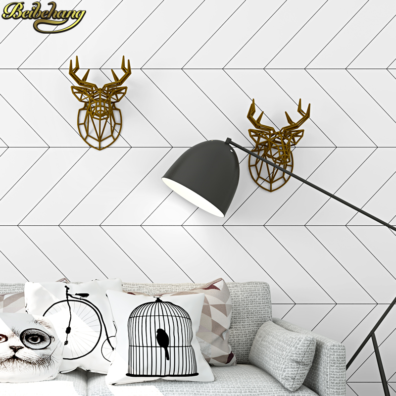 Home Improvement Stores - Beibehang Nordic stil schwarz weiß karierten