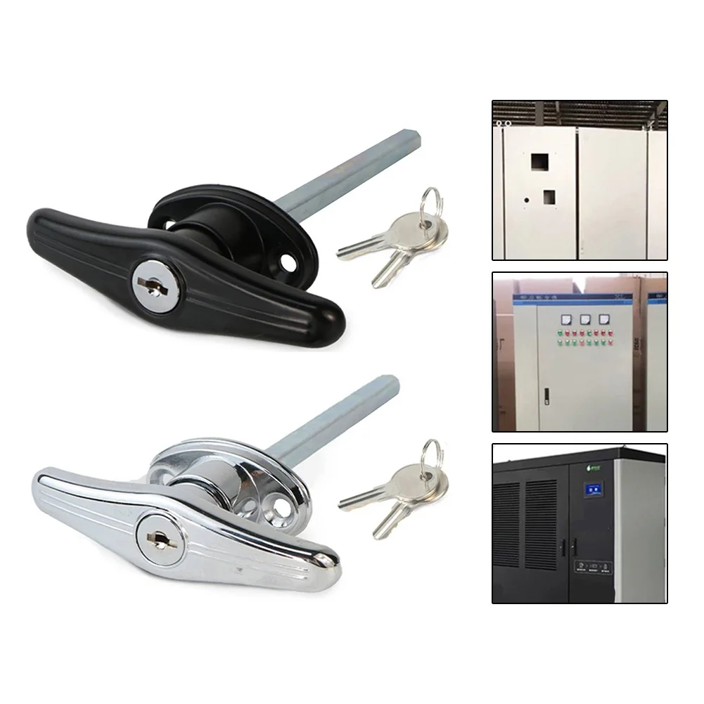Home Improvement Stores - Türbeschläge, T-Griff-Schloss-Set, schwarzes Schloss mit 2