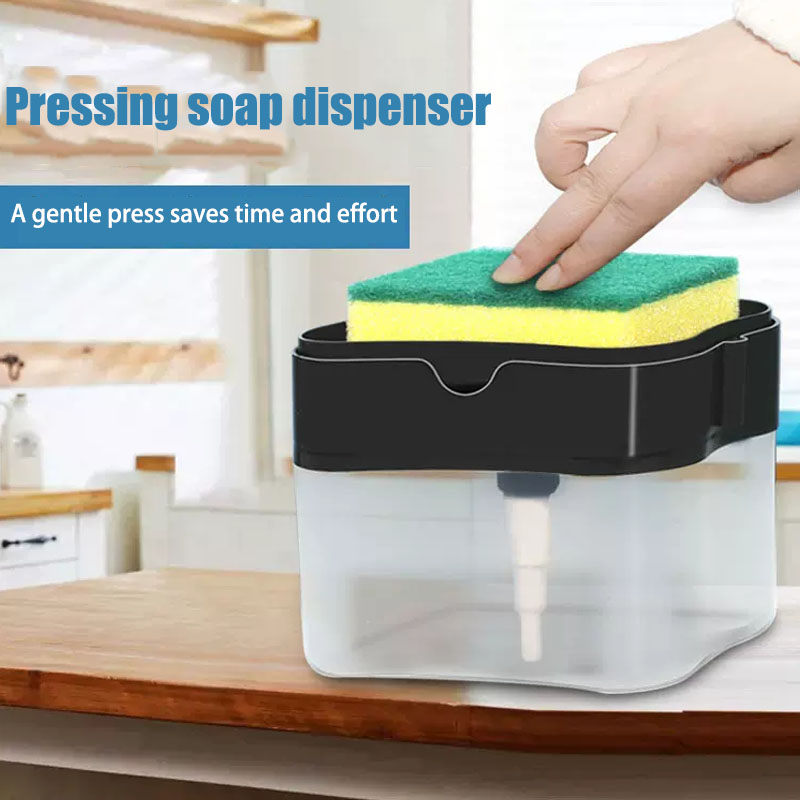 Home Improvement Stores - Flüssigseifenspender für Küchenspüle, Schwammpresse, Küchenzubehör, Spülmittel-Spender,